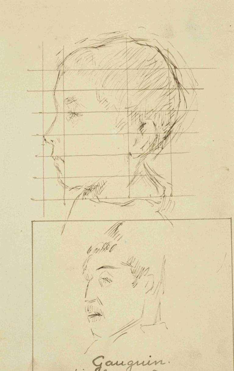 Heads of a Boy and a Man (Self-Portrait) (verso),Hoofden van een jongen en een man (zelfportret) (verso)