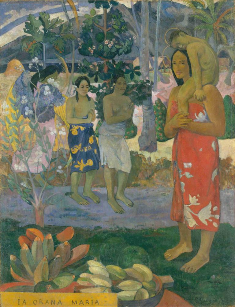 Ia Orana Maria (Hail Mary),Ia Orana Maria (Ave Maria),Paul Gauguin,Pittura ad olio,Pittura ad olio