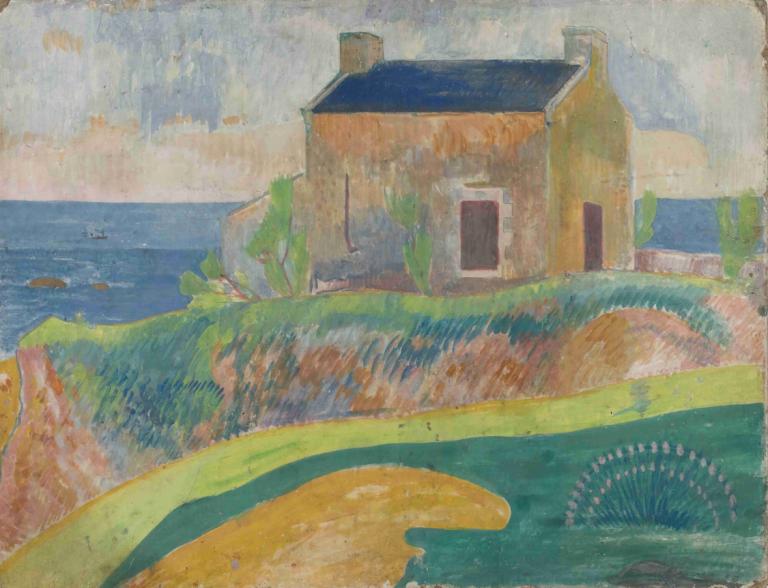 La Maison Du Pendu,Paul Gauguin,Olieverf,Olieverf, geen mensen, landschap, buitenshuis, traditionele media