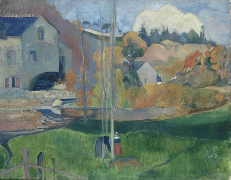 Landscape in Brittany. The David Mill,Landschap in Bretagne. De molen van David,Paul Gauguin,Olieverf