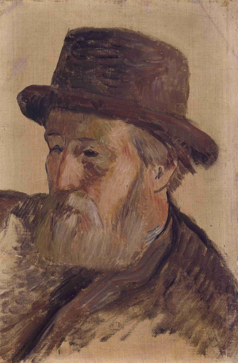 Portrait of a Man,Portrét muže,Paul Gauguin,Olejomalba,Olejomalba, 1 kluk, mužské zaměření, sólo, čepice