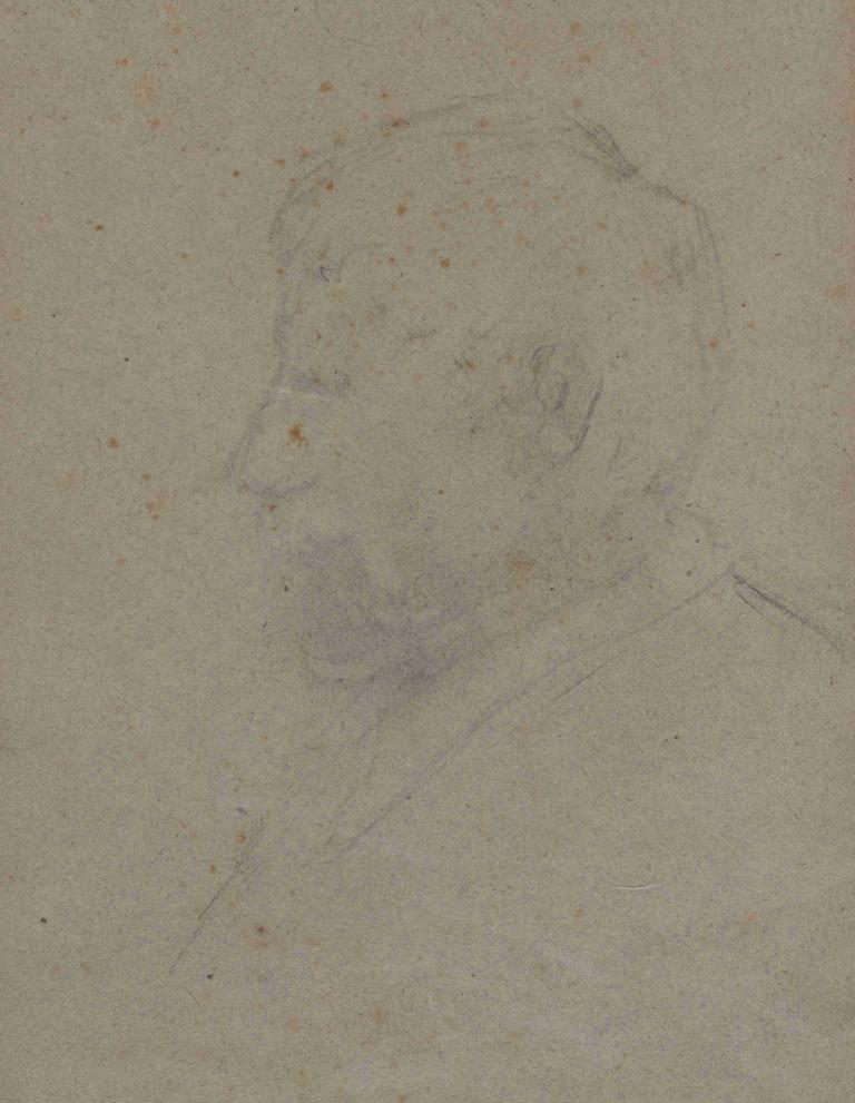 Profile Bust of a Man (verso),Buste de profil d'un homme (verso),Paul Gauguin,Croquis,Croquis, solo