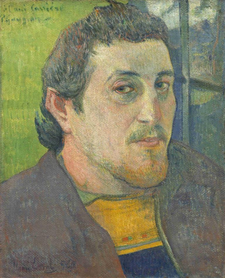 Self-Portrait Dedicated to Carrière,Autoportrait dédié à Carrière,Paul Gauguin,Peinture à l'huile