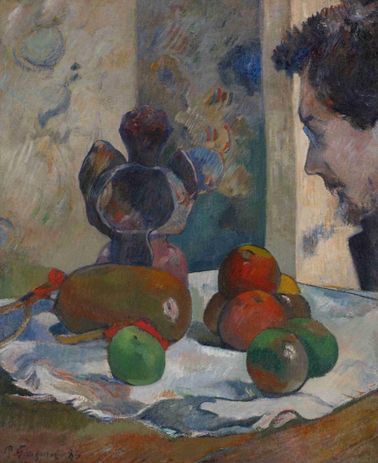 Still Life With Profile Of Laval,静物与拉瓦尔简介,Paul Gauguin,保罗-高更,油画,油画, 传统媒体, 神奇宝贝（生物）, 绘画（中）, 在室内, 黑发, 1男孩, 男性焦点