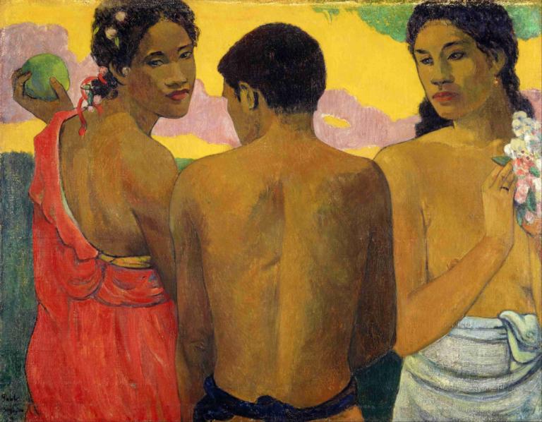 Three Tahitians,Trois Tahitiens,Paul Gauguin,Peinture à l'huile,Peinture à l'huile, plusieurs filles