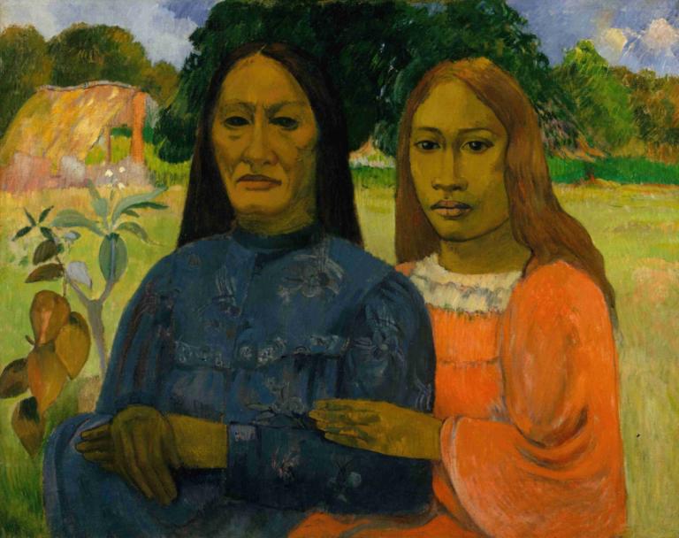 Two Women,Deux femmes,Paul Gauguin,Peinture à l'huile,Peinture à l'huile, parodie des beaux-arts, 2 filles