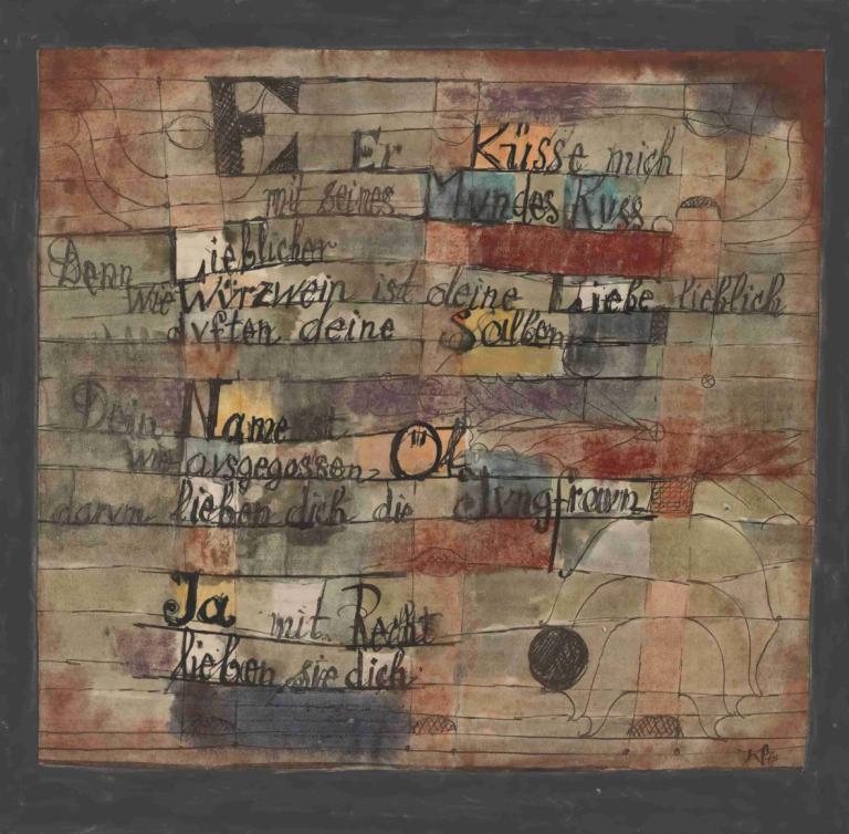 (From the Song of Songs) Version II.,Paul Klee,Illustration,Illustration, no humans, english text, graffiti