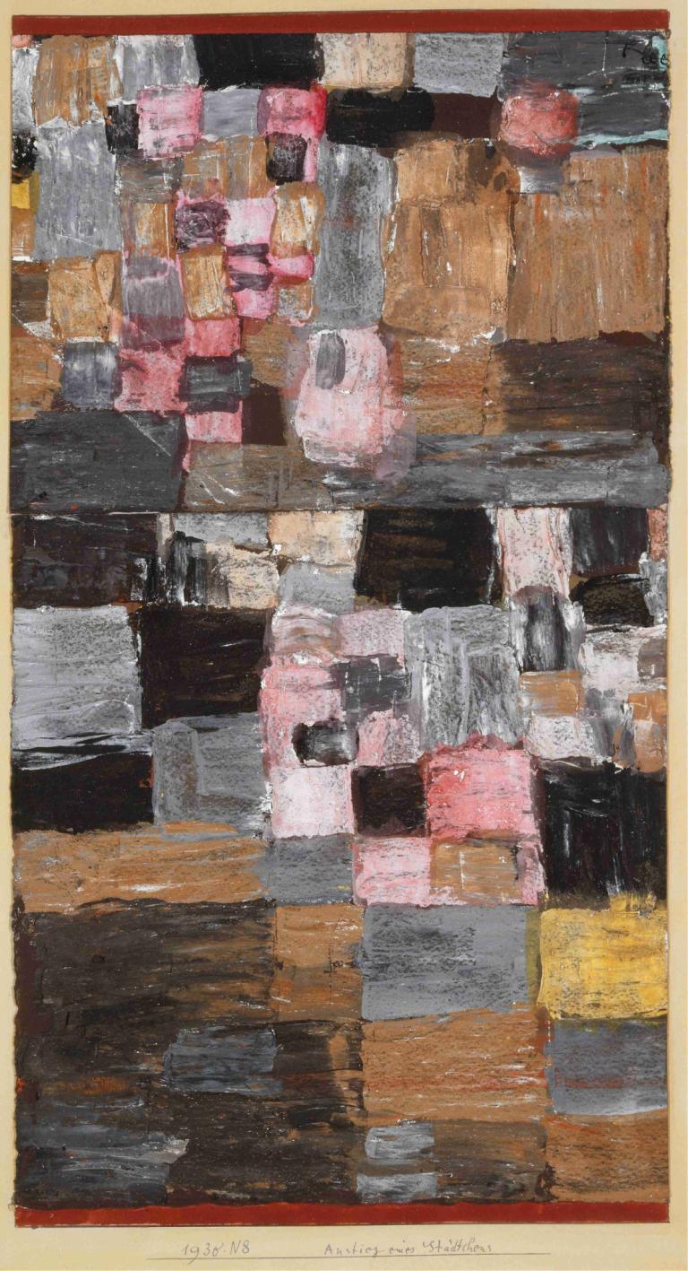 Ascent of a Little Town,Küçük Bir Kasabanın Yükselişi,Paul Klee,Yağlı boya,Yağlı boya, insan yok, sınır