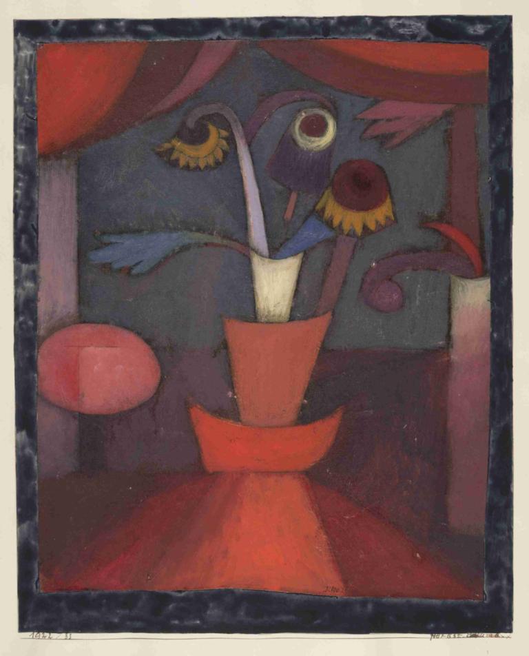 Autumn Flower,Sonbahar Çiçeği,Paul Klee,Yağlı boya,Yağlı boya, insan yok, pokemon (yaratık), sınır