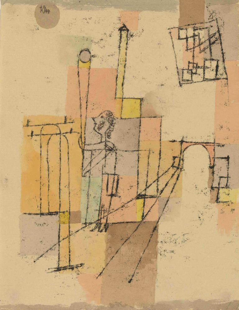 Before the Festivity,Vor der Festlichkeit,Paul Klee,Aquarell,Aquarell, 1Mädchen, Solo, draußen, Stehen