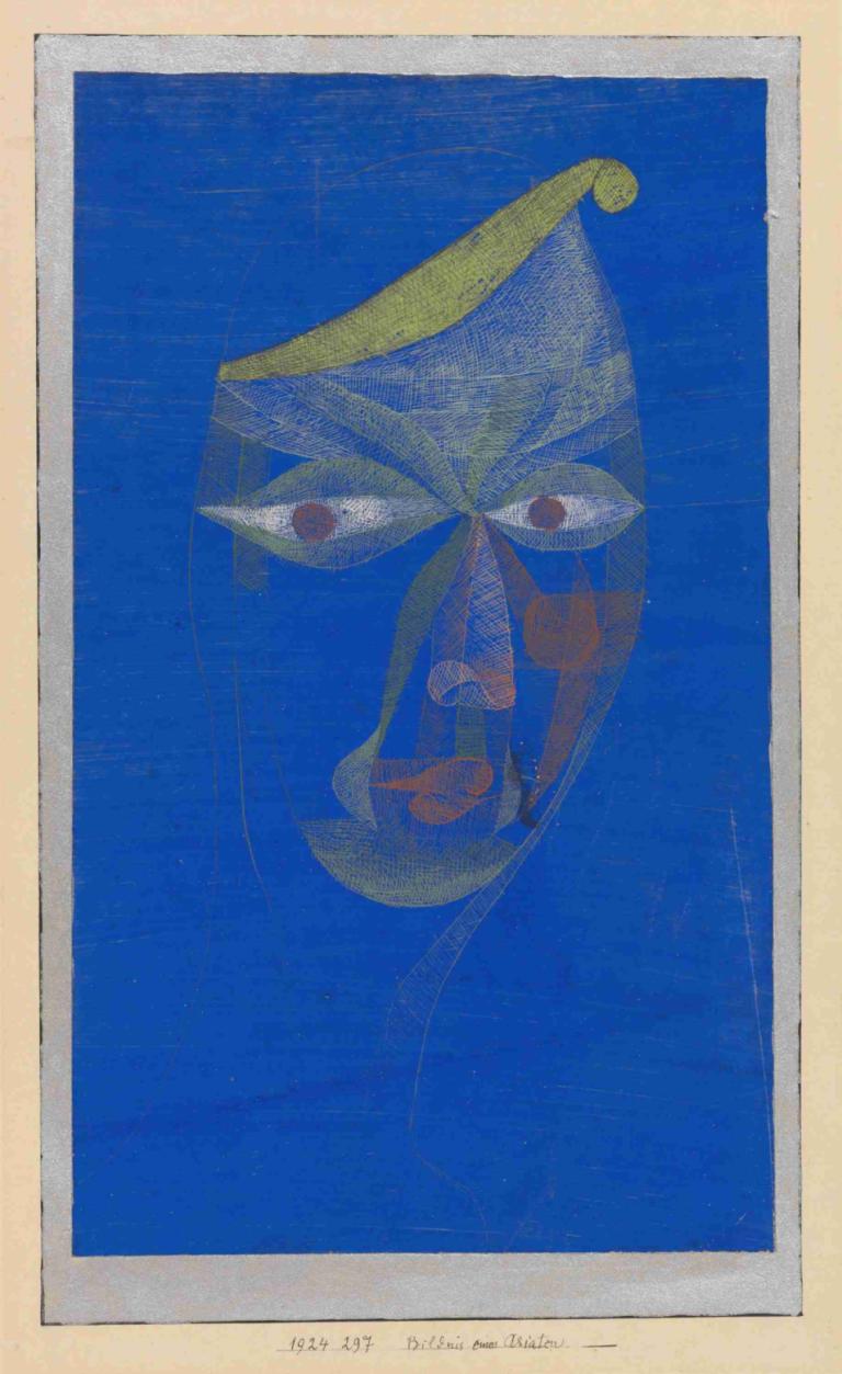 Bildnis eines Asiaten (Portrait of an Oriental),Paul Klee,Oil Painting,Oil Painting, dated, border, solo