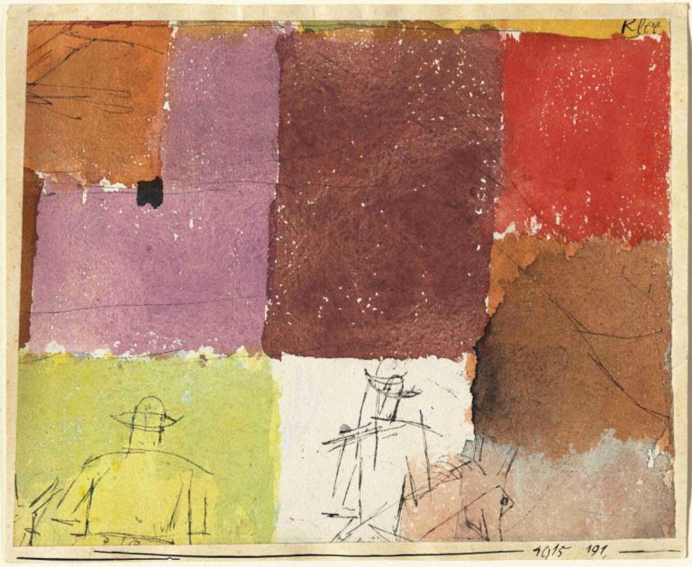 Composition with Figures,Compoziție cu figuri,Paul Klee,Pictura in ulei,Pictura in ulei, în aer liber