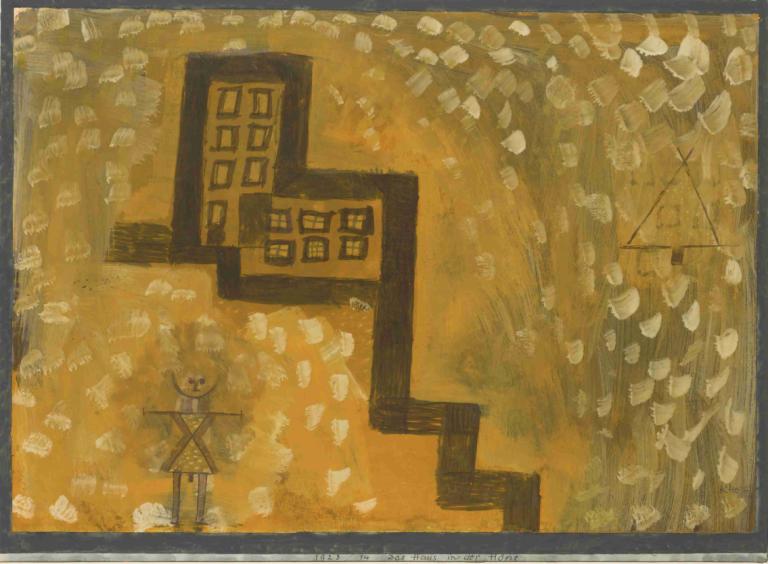 Das Haus In Der Höhe (The House On High),Huset På Højt,Paul Klee,Oliemaleri,Oliemaleri, grænse