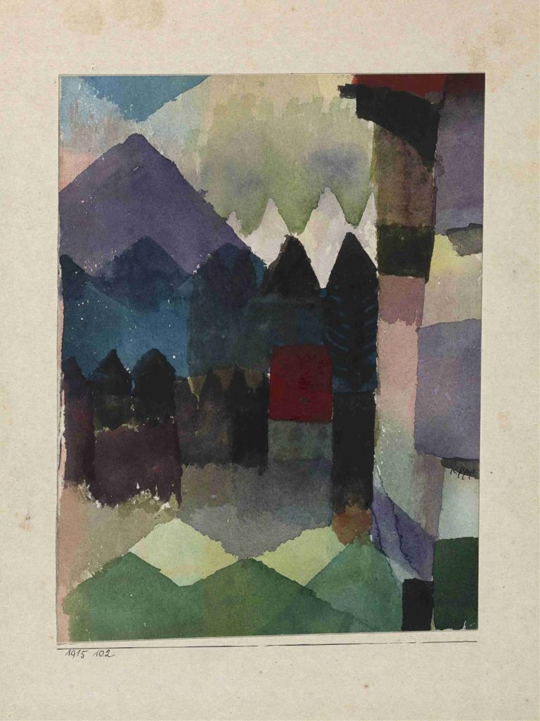 Föhn im Marc'schen Garten,Suszarka do włosów w ogrodzie Marca,Paul Klee,Obraz olejny,Obraz olejny, Góra