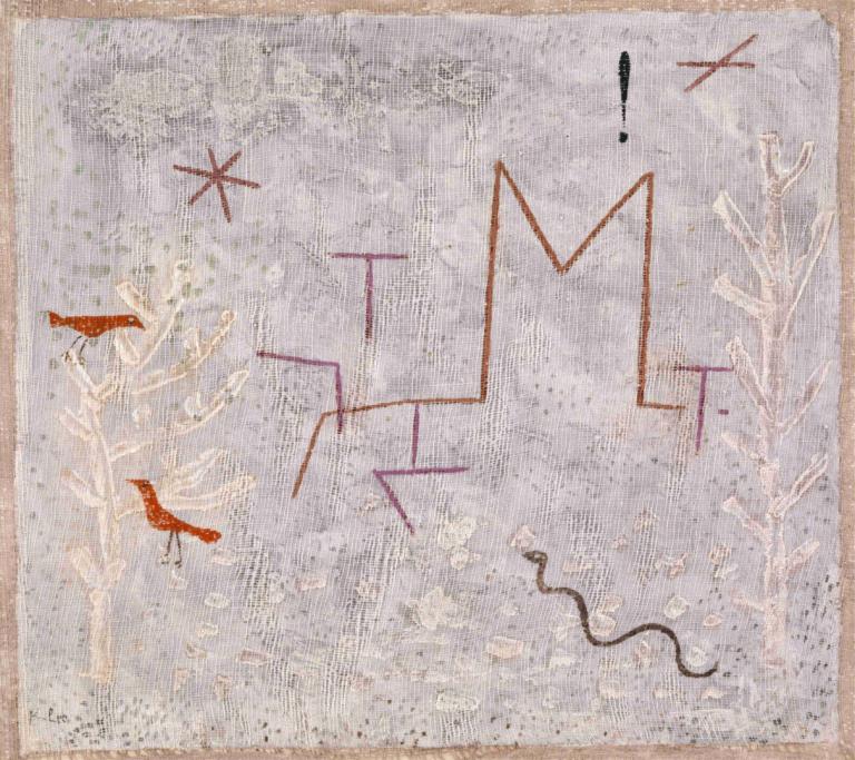 Garden gate K,Puutarhan portti K,Paul Klee,Kuparilevyetsaus,Kuparilevyetsaus, puu, !, paljas puu, 1 tyttö