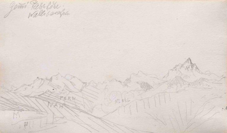 Gemmi Pass, Valais Alps,Перевал Гемми, Вале Альпы,Paul Klee,Пауль Клее,Эскиз,Эскиз, нет людей, монохромный