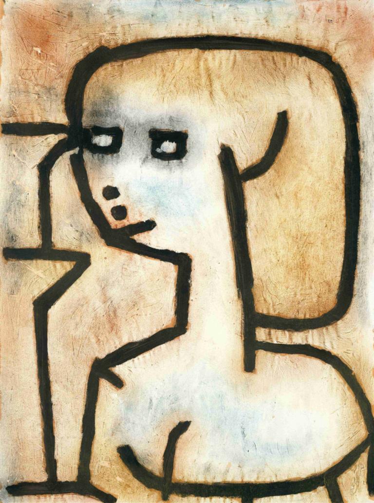 Girl in Mourning,Девушка в трауре,Paul Klee,Пауль Клее,Картина Маслом,Картина Маслом, нет людей, соло