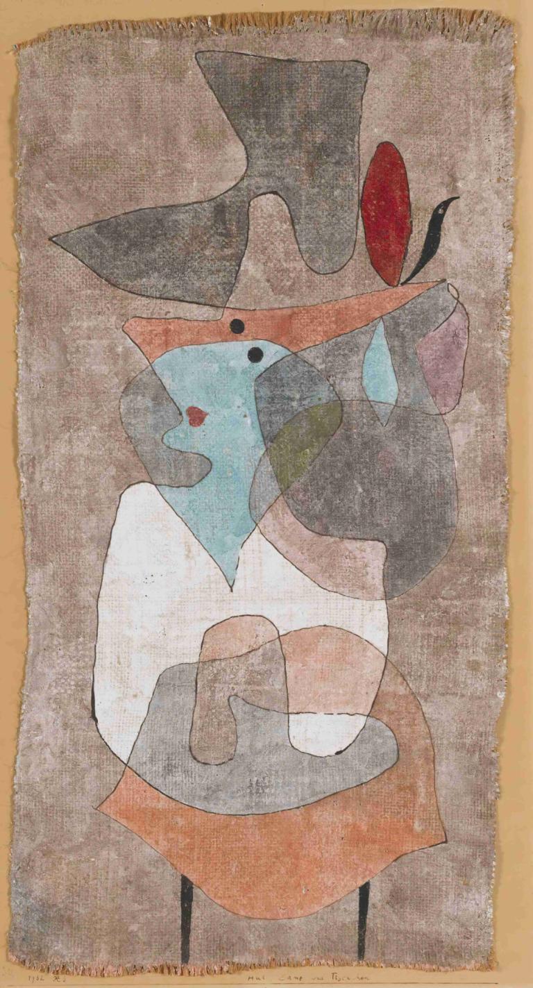 Hat, Lady and Little Table.,Шляпа, дама и маленький столик.,Paul Klee,Пауль Клее,Акварель,Акварель, нет людей