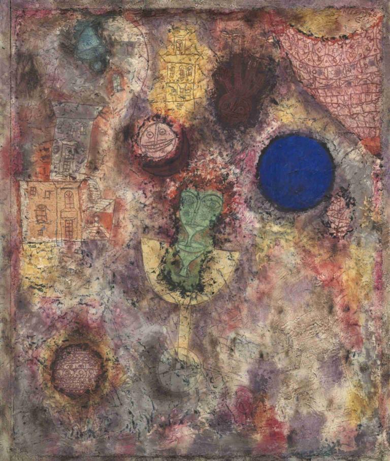 Magic Garden,Magisk hage,Paul Klee,Oljemaleri,Oljemaleri, 1 jente, solo, komeiji koishi, skjørt, tredje øye