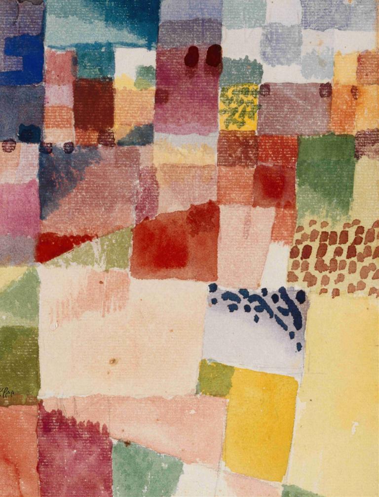 Motif from Hammamet,Motivul din Hammamet,Paul Klee,Acuarelă,Acuarelă, solo, buric, 1 fata, in dungi