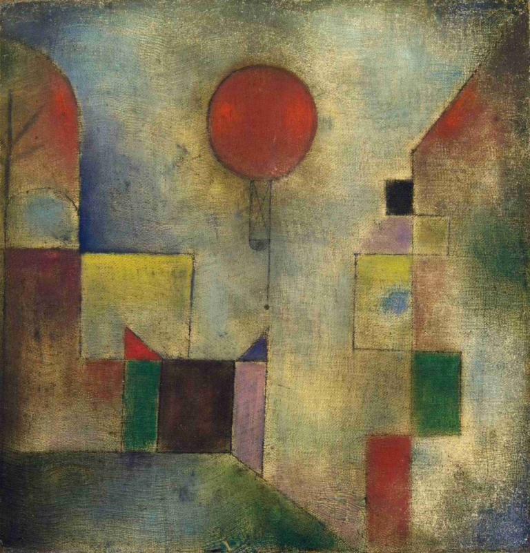 Red Balloon,红气球,Paul Klee,保罗-克利,油画,油画, 没有人类, 独奏, 传统媒体