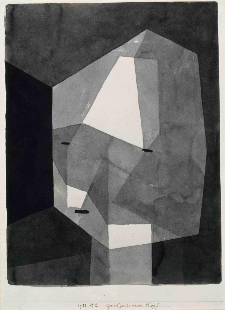 Rough-Cut Head,Một cái đầu cắt ngang.,Paul Klee,Paul Kley.,Khắc tấm đồng,Khắc tấm đồng, không có con người