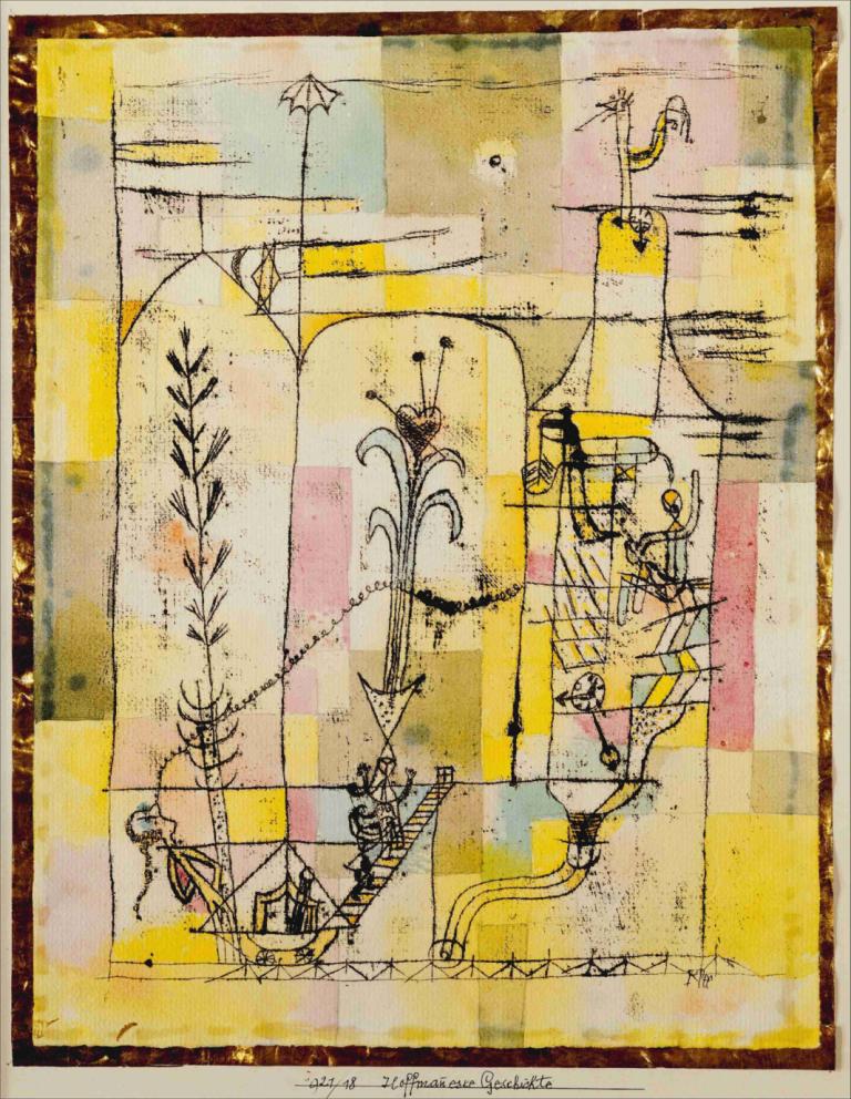 Tale à la Hoffmann,Câu chuyện về Hoffman.,Paul Klee,Paul Kley.,Màu nước,Màu nước, cây, thực vật, siêu thực