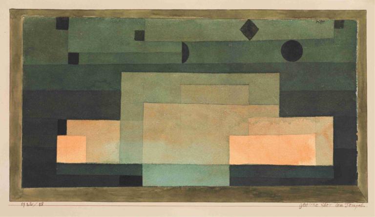 The Firmament Above the Temple,Khoảng không phía trên ngôi đền.,Paul Klee,Paul Kley.,Tranh sơn dầu