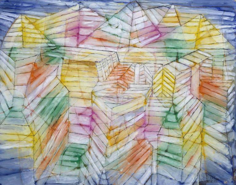 Theater-Mountain-Construction,Nhà hát - Sơn Đoòng - Kiến trúc,Paul Klee,Paul Kley.,Màu nước,Màu nước