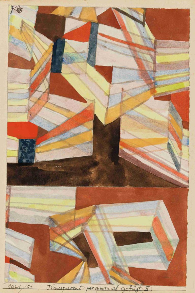 Transparent-perspectivisch gefügt (II.),Hình chiếu toàn cảnh trong suốt (II.),Paul Klee,Paul Kley.,Màu nước