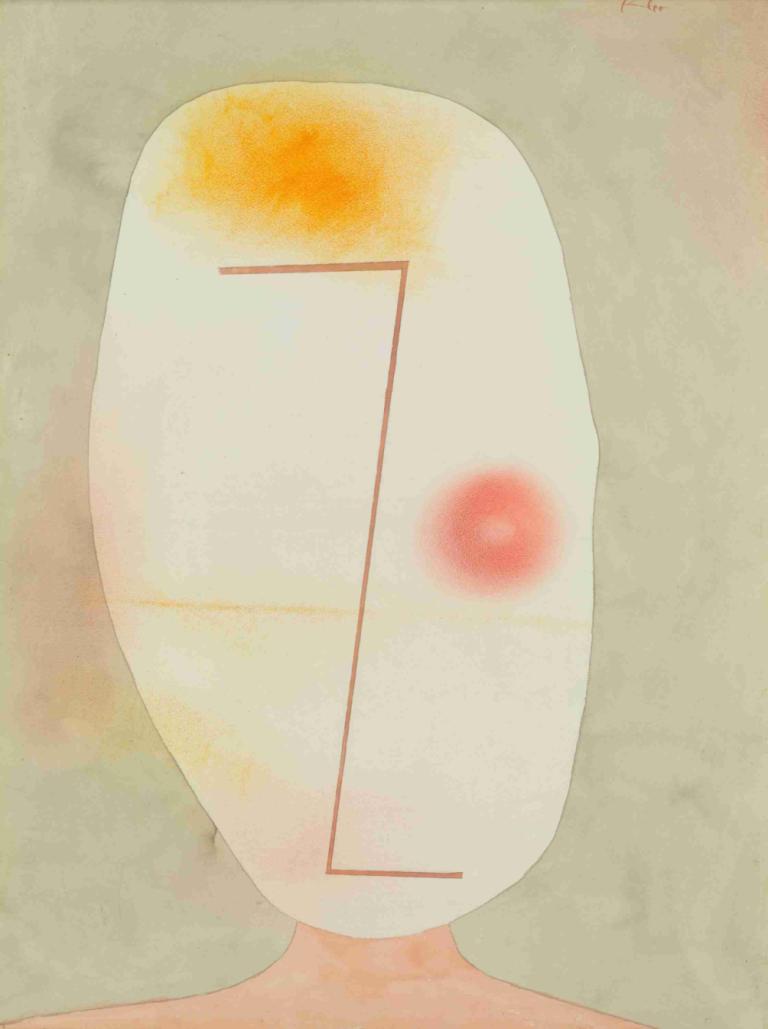 Untitled (Kopf),Zonder titel (Kopf),Paul Klee,Waterverf,Waterverf, geen mensen, eenvoudige achtergrond, solo