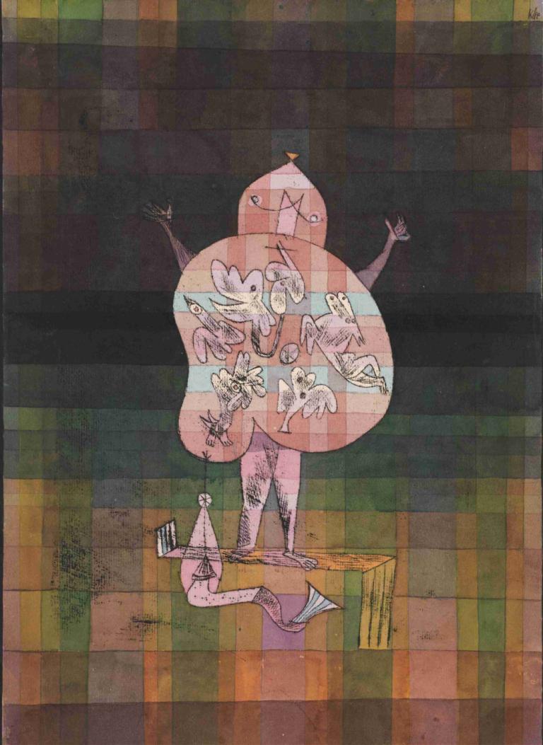 Ventriloquist and Crier in the Moor,Buikspreker en omroeper in de Moor,Paul Klee,Illustratie,Illustratie