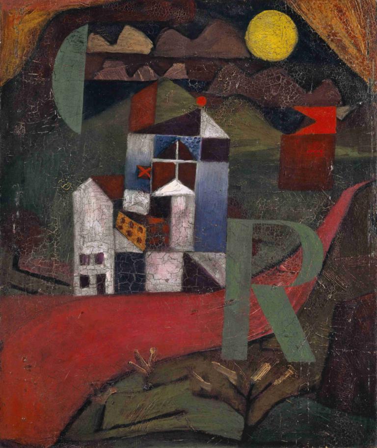 Villa R,Paul Klee,Illustratie,Illustratie, maan, raam, solo, traditionele media, 1 jongen