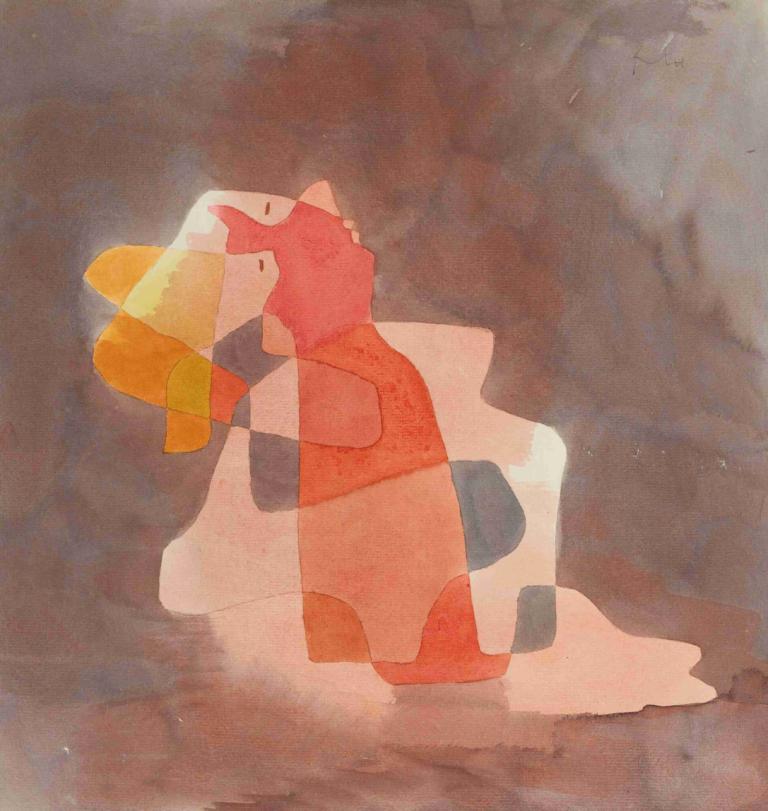 Zurücklehnende (Woman Leaning Back),Paul Klee,Watercolor,Watercolor, from side, no humans, pokemon (creature)