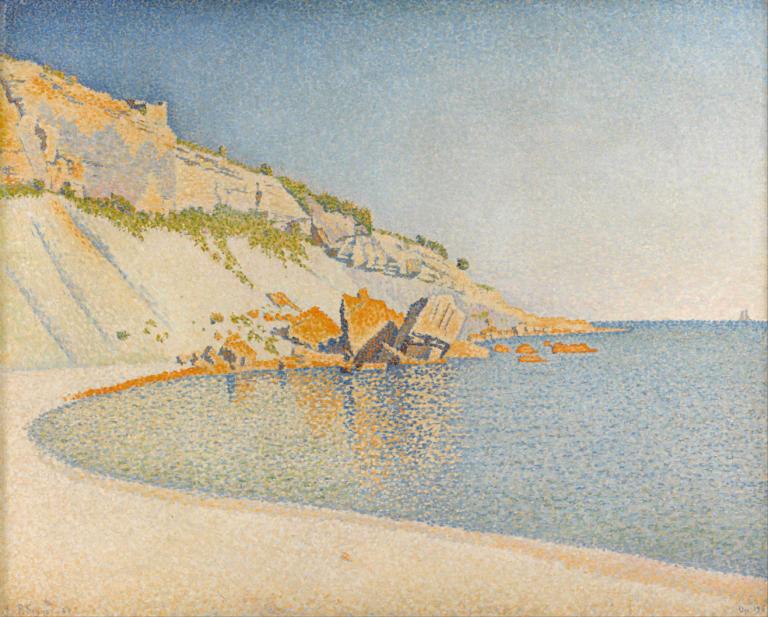 Cassis, Cap Lombard, Opus 196,Paul Signac,Oil Painting,Oil Painting, no humans, outdoors, scenery