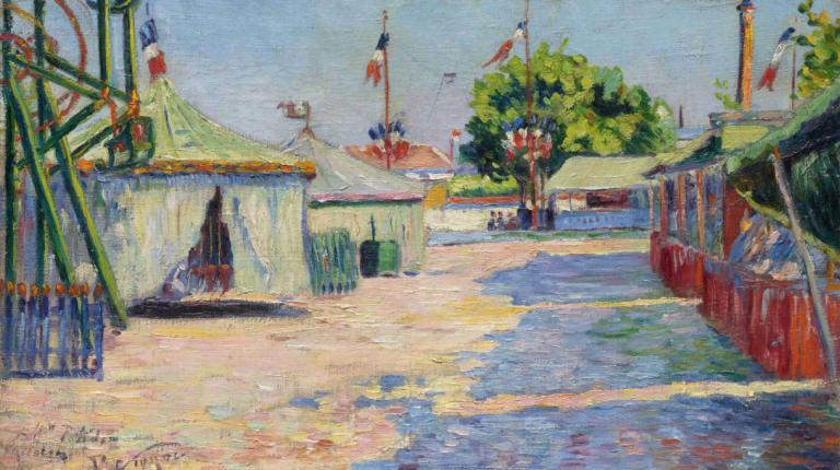 La Fête D'asnières,Asnières-festivalen,Paul Signac,Oliemaleri,Oliemaleri, udendørs, traditionelle medier