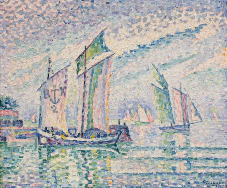 Le Chenal de la Rochelle,Het Kanaal van La Rochelle,Paul Signac,Olieverf,Olieverf, traditionele media