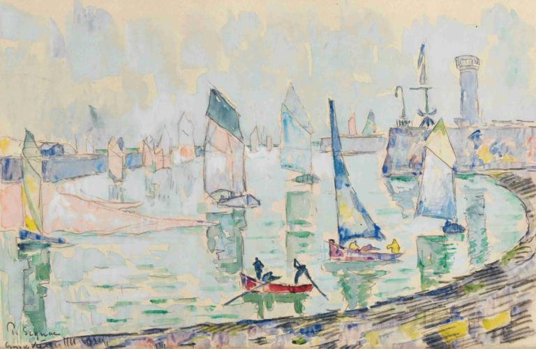 Saint-Gilles Croix-De-Vie,Paul Signac,Oljemålning,Oljemålning, vattenskotrar, båt, traditionella medier