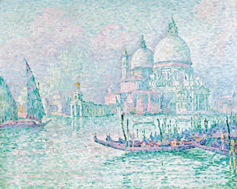 Venise. La Salute. Vert,Paul Signac,Lukisan cat minyak,Lukisan cat minyak, pemandangan, tidak ada manusia