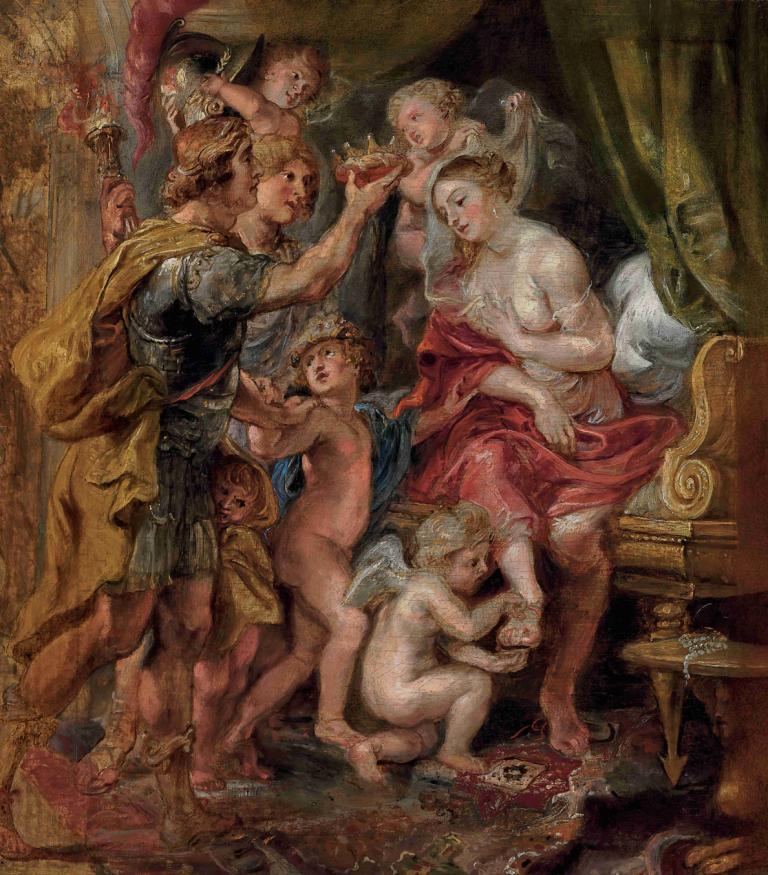 Alexander and Roxana,Peter Paul Rubens,Oil Painting,Oil Painting, fine art parody, multiple boys, nude