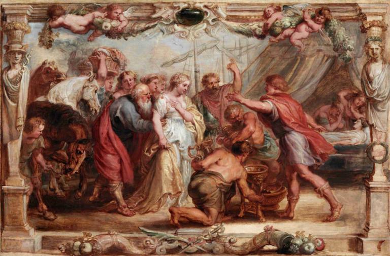 Briseis Given Back to Achilles,Briseis oddana Achillesowi,Peter Paul Rubens,Obraz olejny,Obraz olejny