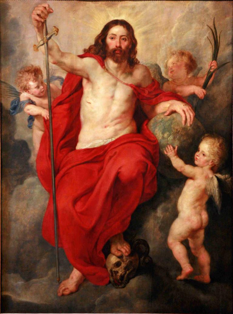 Christ triumphing over Death and Sin,Kristus menang atas Maut dan Dosa,Peter Paul Rubens,Lukisan cat minyak