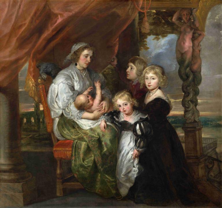 Deborah Kip,Wife of Sir Balthasar Gerbier and Her Children,巴尔塔萨-格比埃爵士的妻子德博拉-基普及其子女,Peter Paul Rubens