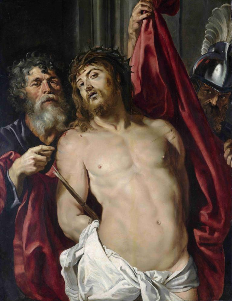 Ecce homo,Peter Paul Rubens,Oil Painting,Oil Painting, fine art parody, multiple boys, male focus, realistic