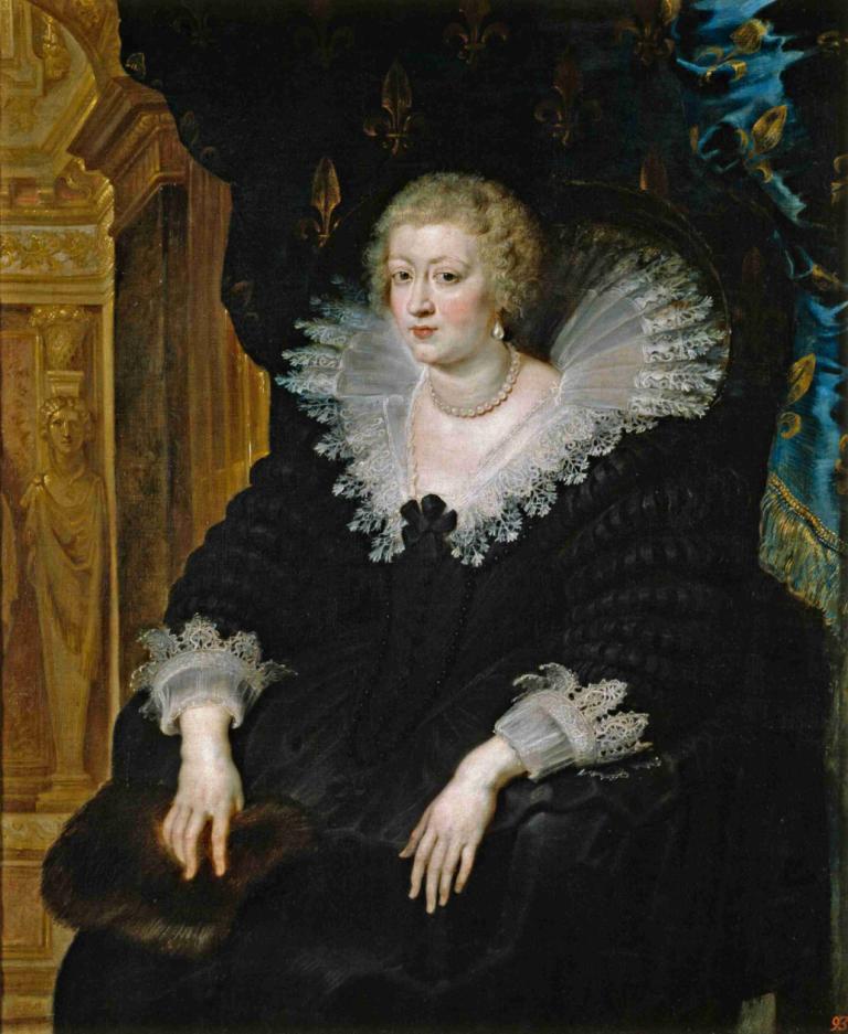 Portrait of Anne of Austria,Portrett av Anne av Østerrike,Peter Paul Rubens,Oljemaleri,Oljemaleri