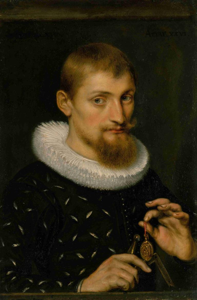 Portrait of a Man, Possibly an Architect or Geographer,男子肖像，可能是建筑师或地理学家,Peter Paul Rubens,彼得-保罗-鲁本斯,油画,油画, 独奏