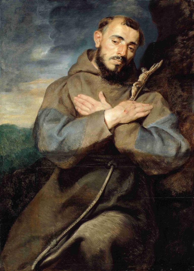 Saint Francis,Sankt Franciskus,Peter Paul Rubens,Oljemålning,Oljemålning, 1 pojke, manligt fokus, ansiktshår