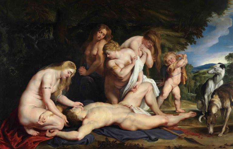 The Death of Adonis (With Venus, Cupid, and The Three Graces),Adonis död (med Venus