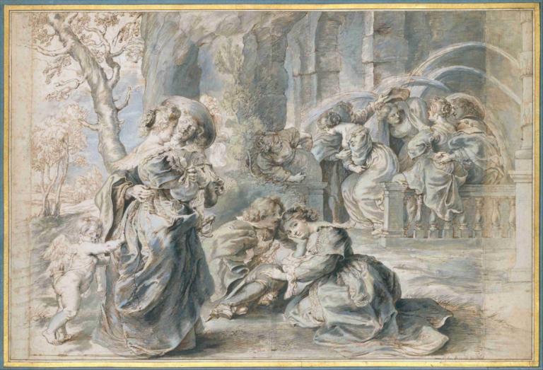 The Garden of Love (left portion),El Jardín del Amor (parte izquierda),Peter Paul Rubens,Pintura al óleo