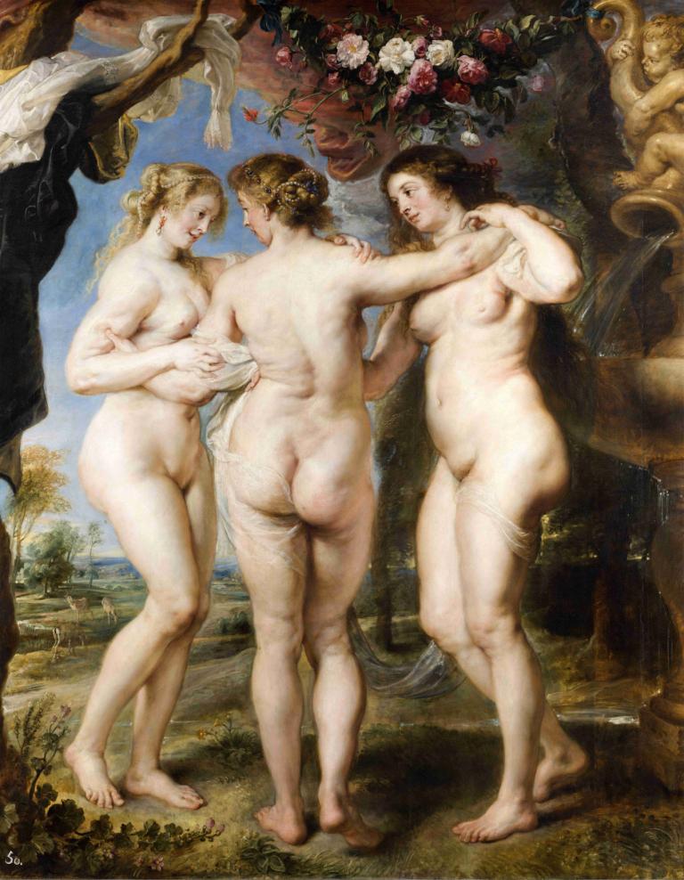 The Three Graces,Tiga Rahmat,Peter Paul Rubens,Lukisan cat minyak,Lukisan cat minyak, parodi seni rupa